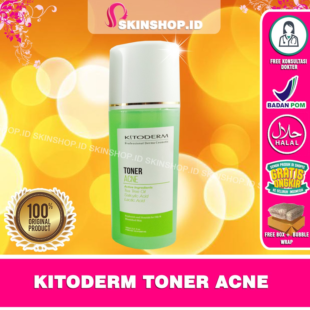 Kitoderm Toner Acne Tea Tree Oil 100ml Original / Penyegar Kulit Berjerawat BPOM Aman