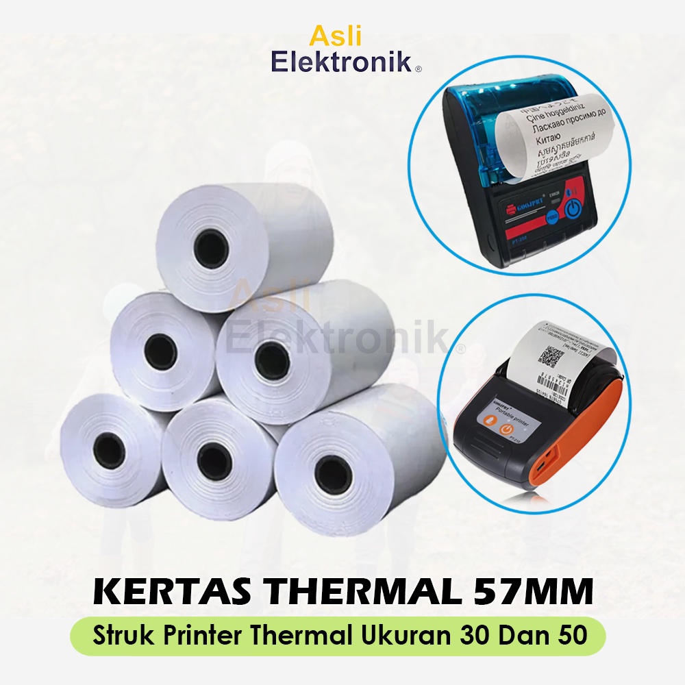 

Thermal Receipt Paper Roll 57mm diameter 50/30mm (6 PCS)