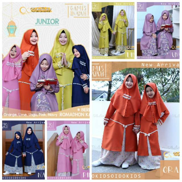 2-10 Tahun Set Gamis kerudung syari anak inayah series by oidokids