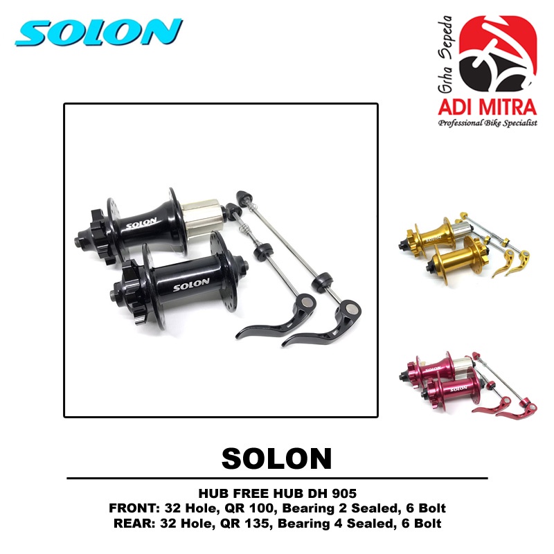 Hub Free Hub SOLON Bearing DH 905 QR 32 Hole Quick Release