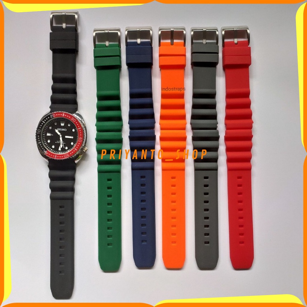 Strap SEIKO DIVER Rubber 20mm 22mm Tali Jam Tangan Karet Silicone