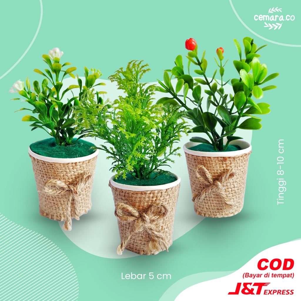 Jual Hiasan Bunga Plastik Pot Mini / Hiasan Bunga Artificial | Shopee
