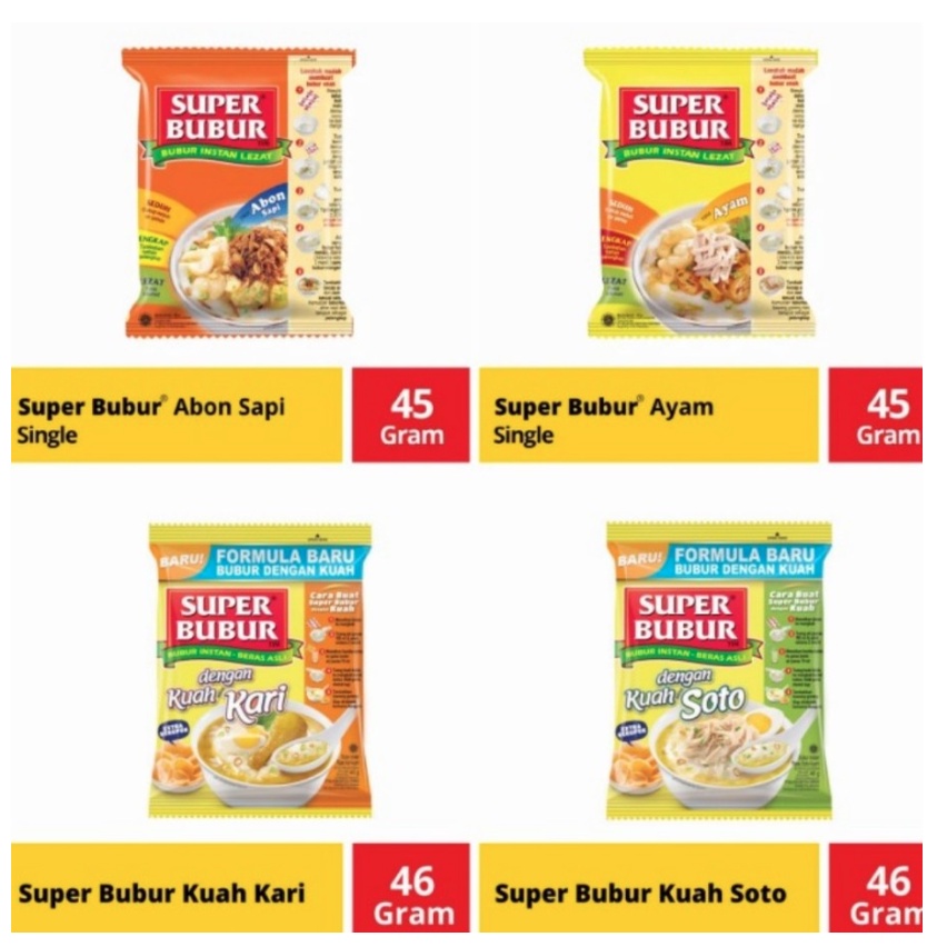 

Super Bubur All Variant 45 gram