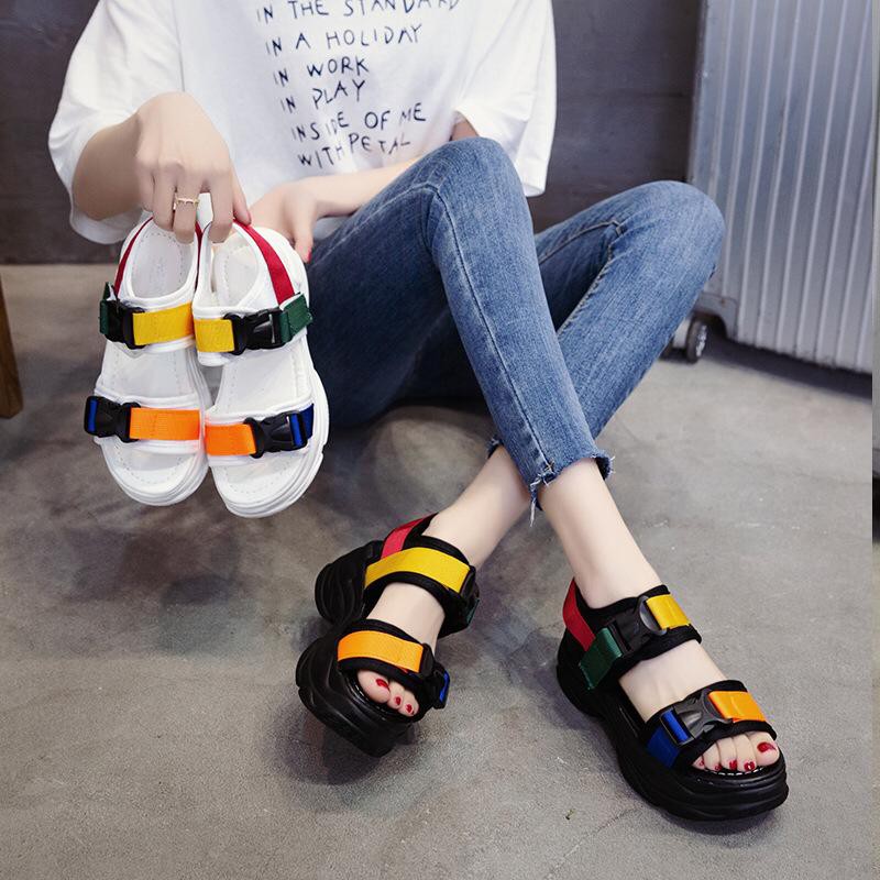 1001 SEPATU PLATFORM RAINBOW WANITA !!! - 2 WARNA