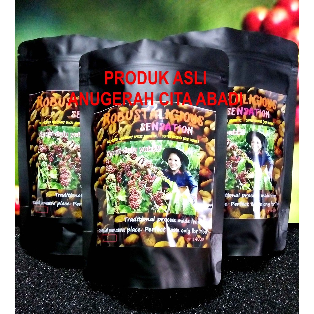 Jual Kopi Bubuk Spesial Robustalicious Sumatera Kemasan Standing Pouch