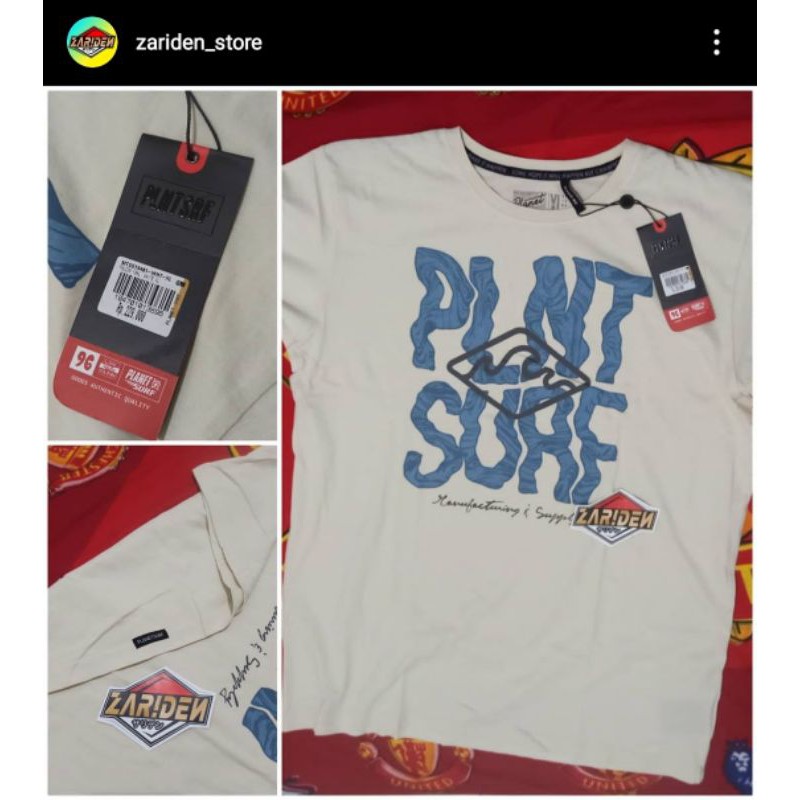 Kaos Planet Surf Diskon Original Cream