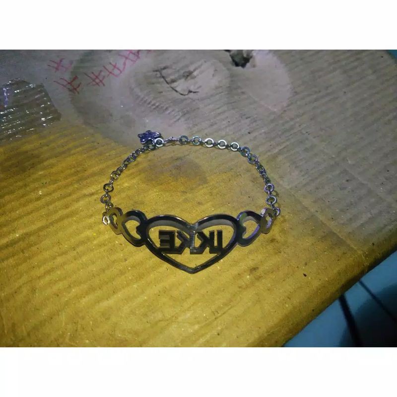 gelang nama love anti karat