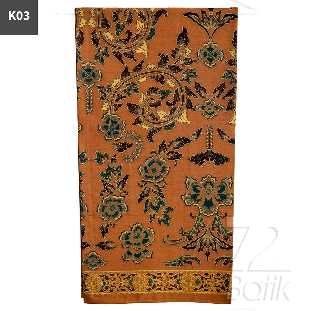 KAIN BATIK PREMIUM Bahan Katun Motif Godong Mlungker Warna Orange Kecoklatan 722290 Cap 72 Jarik Jarit Samping Kebat Panjang Batik Katun Modern Premium Bahan Seragam Batik Pernikahan Kantor Keluarga Murah Kamen Jadi Batik Bali Lembaran