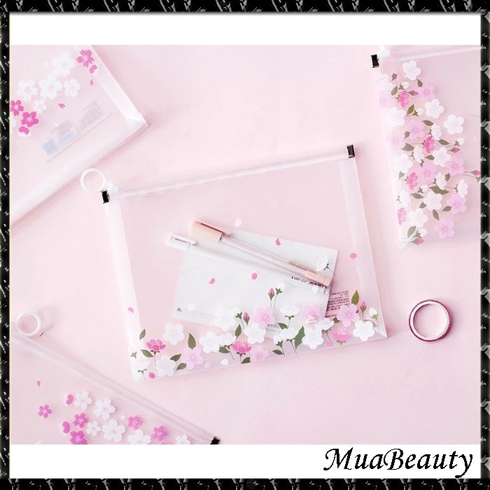 

PF14 Sakura Flower Portable A4 file Storage pouch bag Tempat Buku