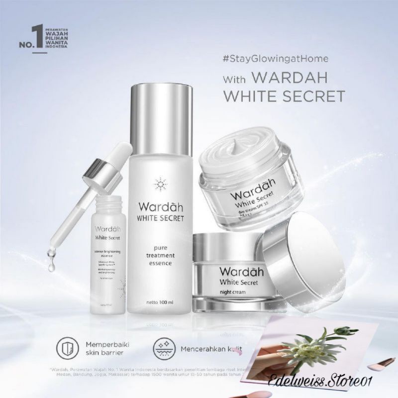 WARDAH CRYSTAL/WHITE SECRET CREAM SIANG / MALAM 15 ML