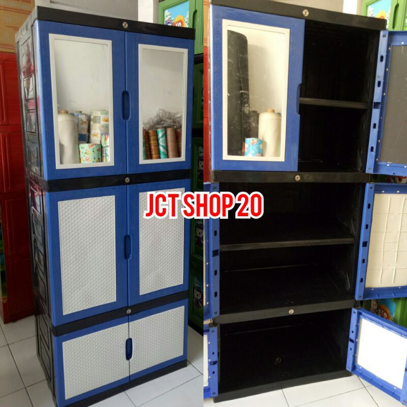 Jual Lemari Plastik Kaca Jumbo 2 Kaca Double Kaca 5 Susun Surabya Gresik Dan Sidoarjo Indonesia Shopee Indonesia