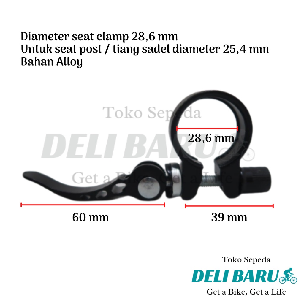 Deli baru Seat clamp qr standar 28.6 untuk seatpost 25,4 sepeda anak BMX federal fixie minion