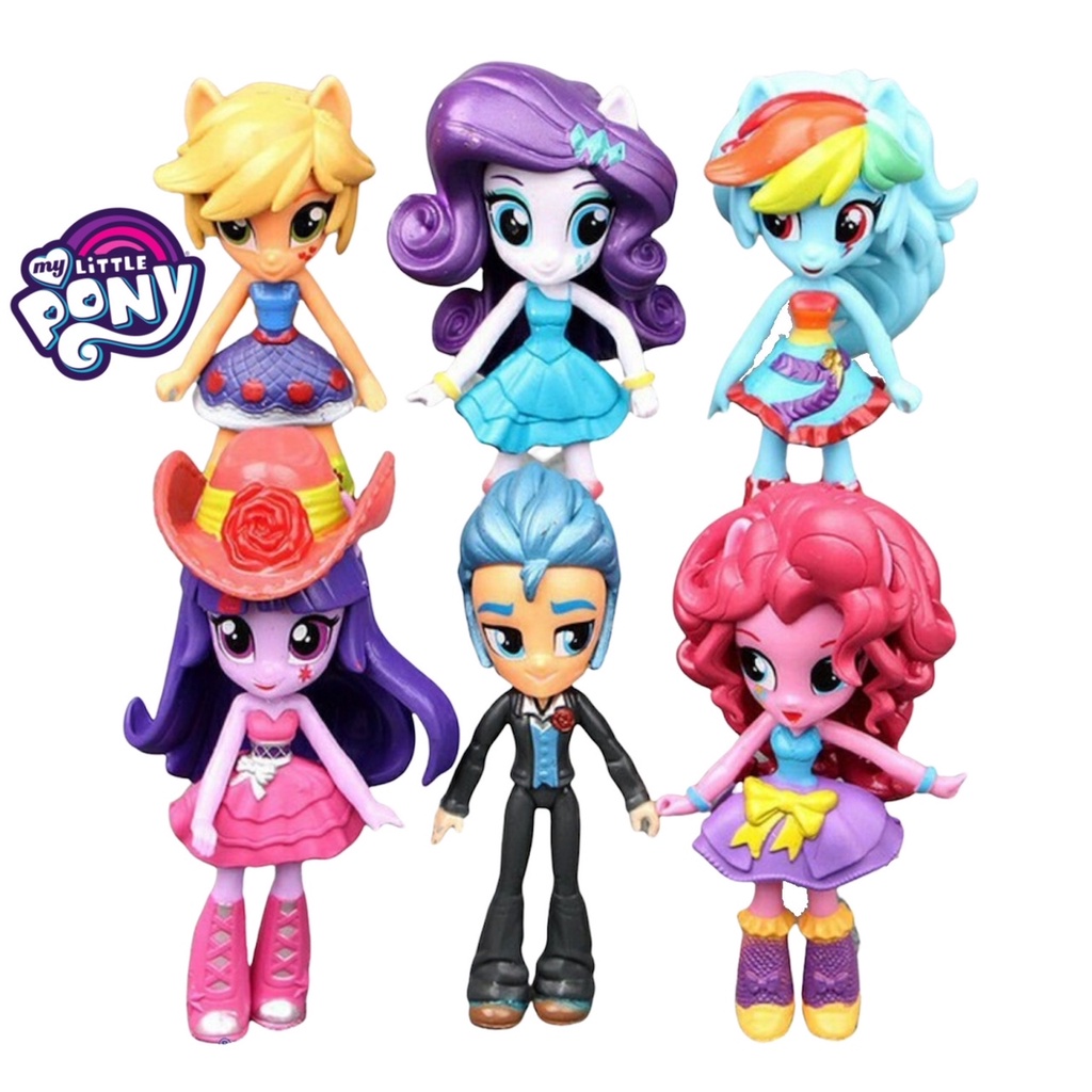 ACTION FIGURE MY LITTLE PONY EQUESTRIA GIRLS COWBOY SET 6 PCS TOPPER CAKE MAINAN ANAK PAJANGAN HIASA