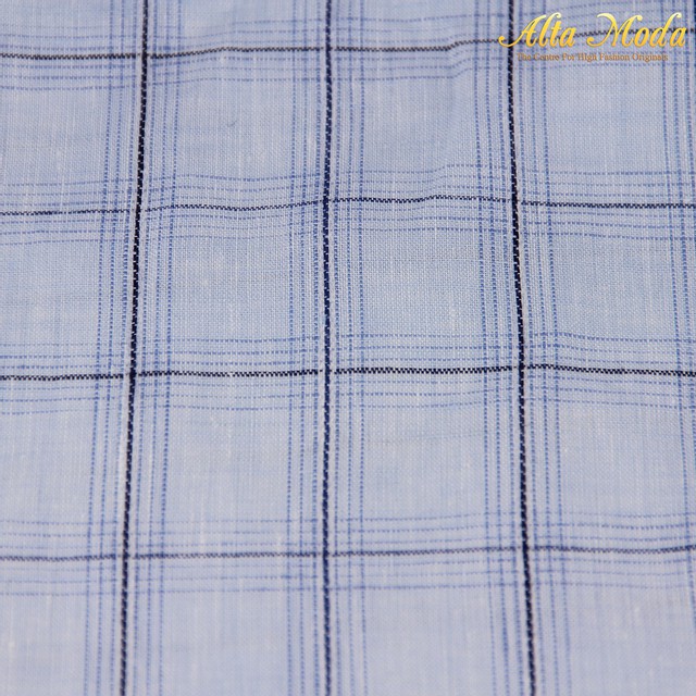 

Alta Moda Linen Shirting Blue Sky Kotak-Kotak Garis Hitam (1M)