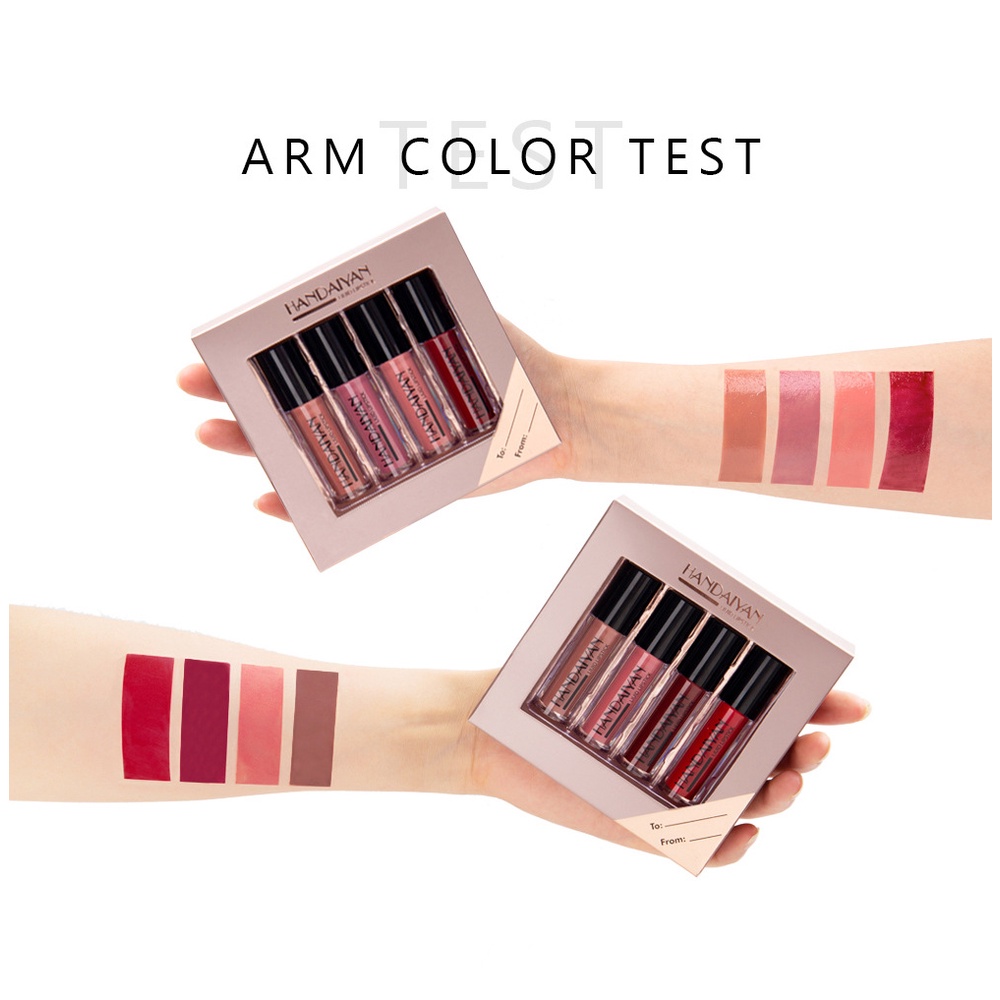 [Lipstik 4PCS] Lip Gloss Matte Lipstik Waterproof Long Lasting Moisturizing Lip Set Paket 4PCS