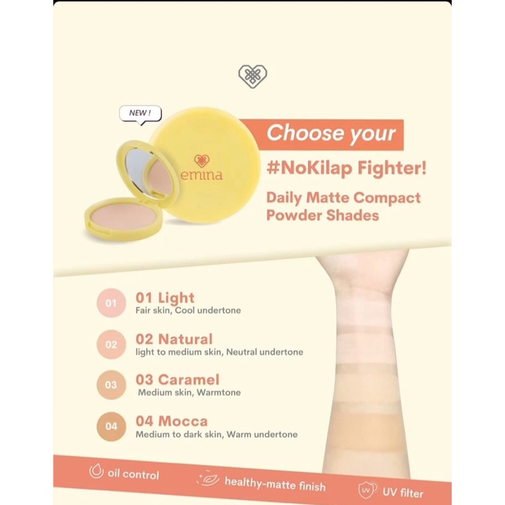 Jual Emina Daily Matte Compact Powder 11gr Shopee Indonesia