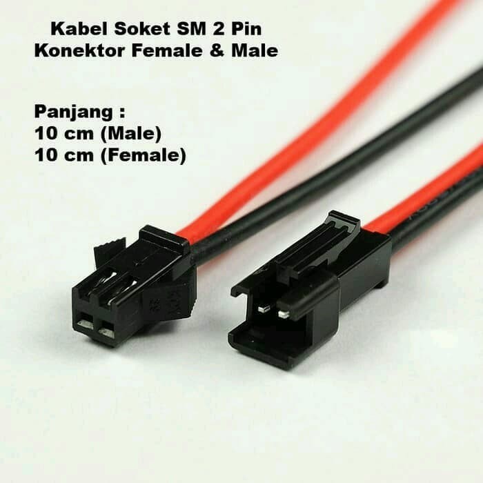 Kabel JST 2 Pin 10 cm Socket Konektor - Connector 2 Pin Baterai RC