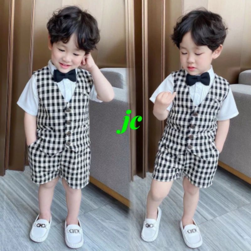 JCK - 3in1 Set Algio / Stelan Anak Laki - Laki Terbaru / Set Anak Fashion Kekinian