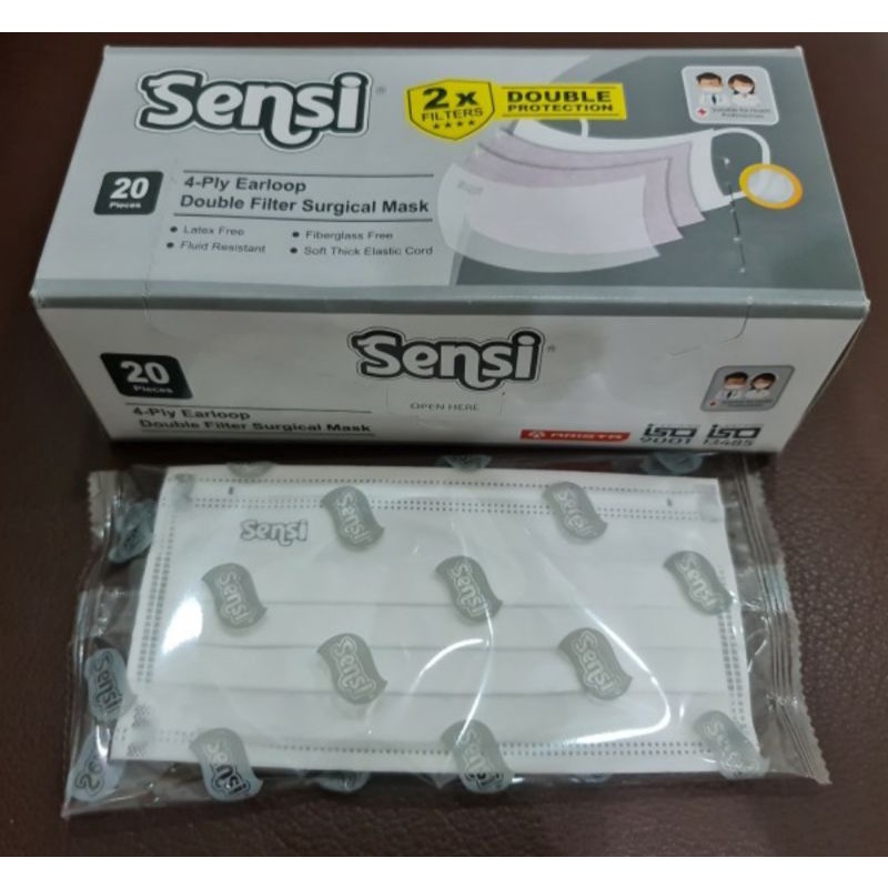 Masker SENSI 4 Lapis Ply 1 BOX Asli Sensi Masker Medis Halal