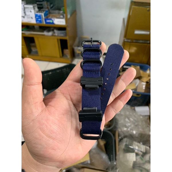 Strap Tali Jam Tangan G shock Nato Kanvas Zulu biru 22mm