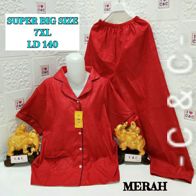 CNC - Baju Tidur/Piyama CP 7XL Hembos/Super Big Jumbo Ld140-Merah