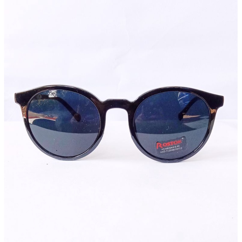 kacamata oval bulat lensa hitam ROS227