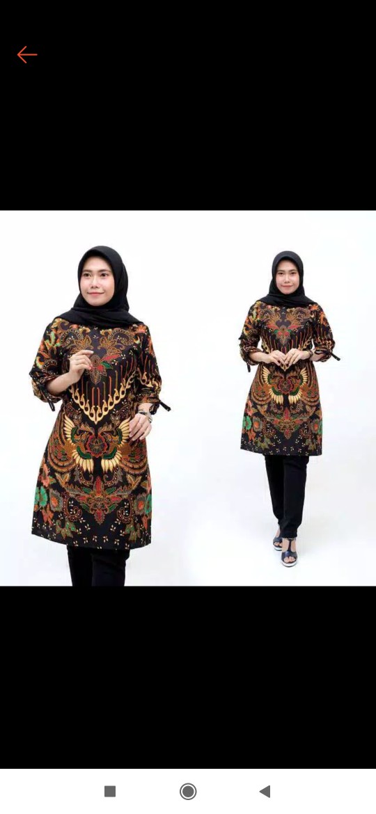 Tunik Batik Motif Kupu Sogan