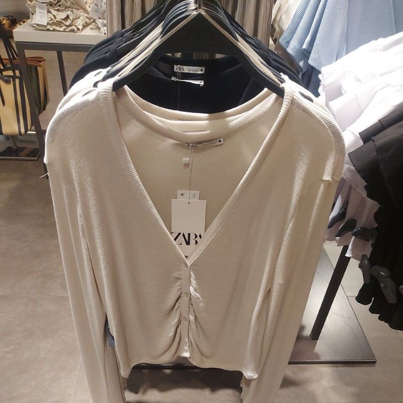 NEW ORIGINAL ZARA CARDIGAN RIB VNECK