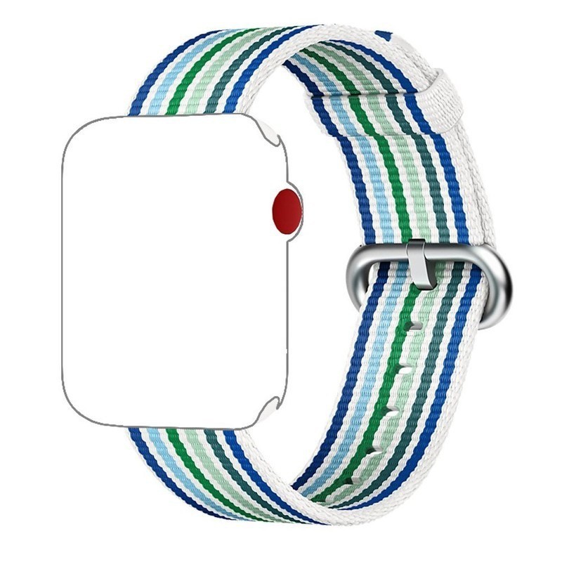 Tali Jam Apple Watch Blue Strip Nylon Woven Strap Band Series 1 2 3 4 5 42mm 44mm