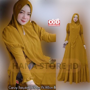 Humaira syari set gamis syari jumbo set khimar Baju Gamis Wanita Syar'i Muslim Dewasa Gamis Wanita S