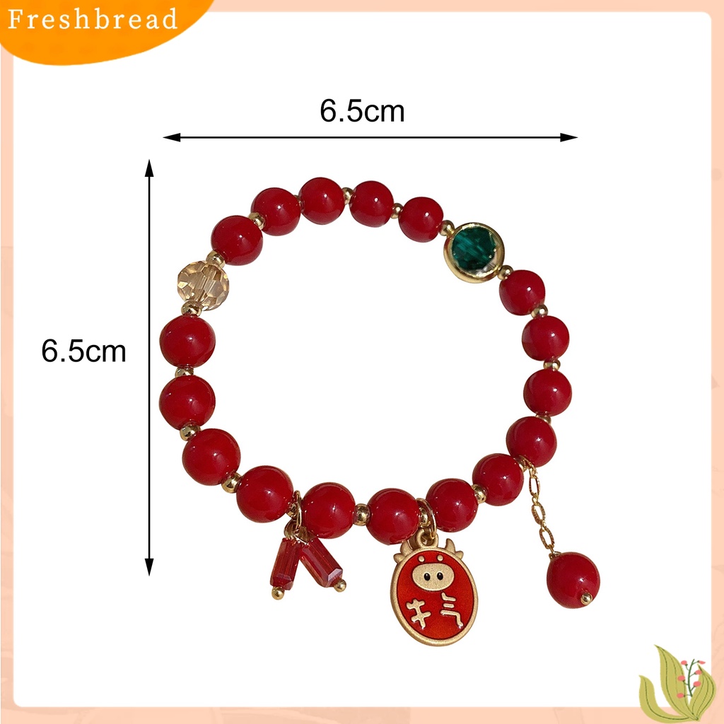 Terlaris Bracelet With Red Bead Cow Charms Chinese Style Ox Natal Year Accessory For New Year