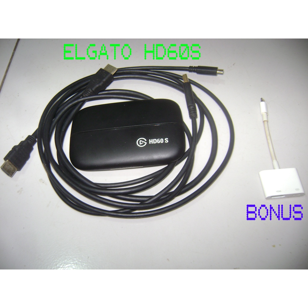Paket ELGATO HD60S + Kabel USB, HDMI + BONUS Lightning to HDMI iPhone X ORI