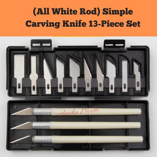 

Set Pisau Ukir Seni 13 in 1 Crafting Art Knife with 3 Handle 81A Berkualitas Best Seller