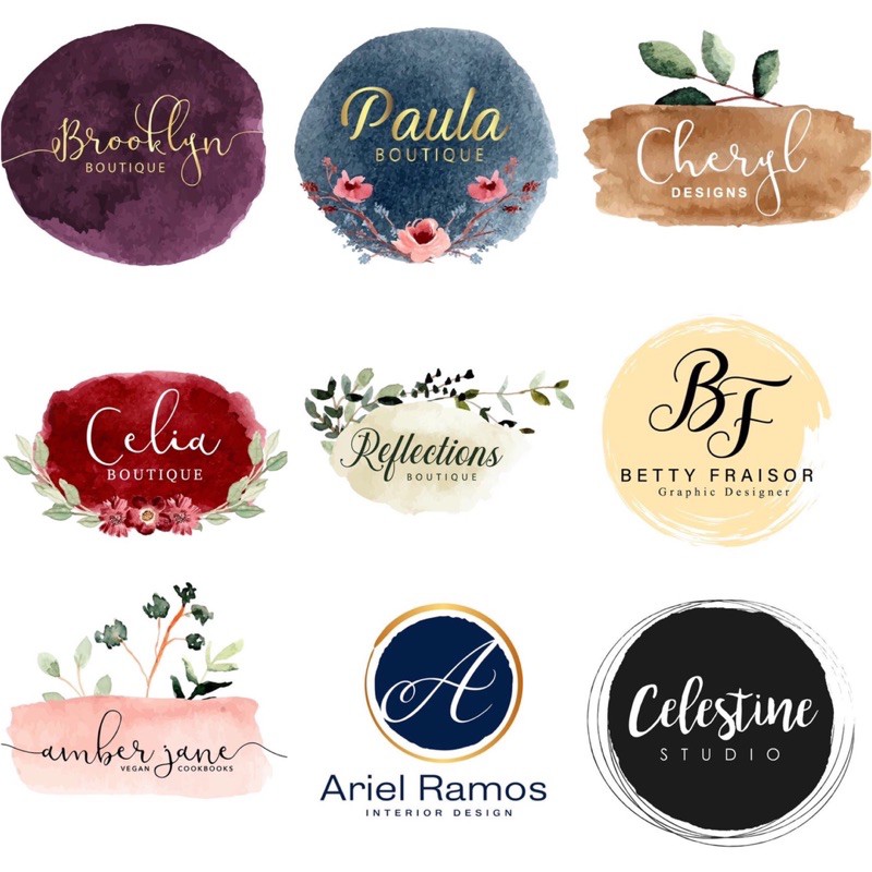 

(DRAN WATERCOLOR 2) JASA BIKIN DESAIN LOGO OLSHOP MURAH