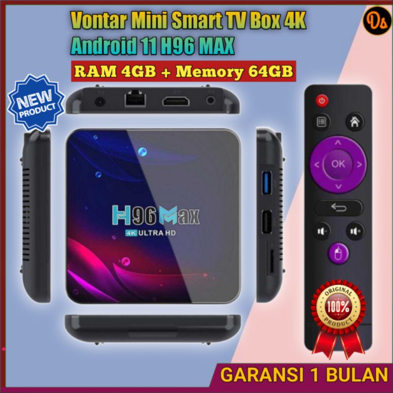 promo vontar mini smart tv box 4k android 11 4gb 64gb h96 max ultra hd stb android tv full root unlo