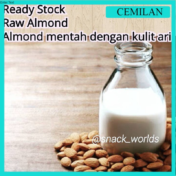 

cemilan Almond Mentah utuh 250gram