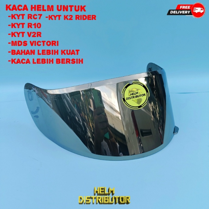 Kaca Helm KYT R10 R-10 / RC-7 RC7 / K2 Rider / Victory Kaca Helm Flat Full Face