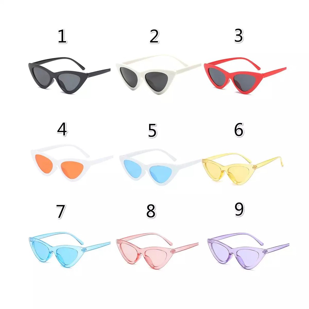 Kacamata Banyak Warna Korean Ulzzang Triangle Vintage Cat Eye Sunglasses Women Men Kode KC822