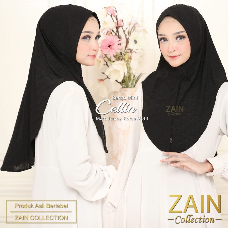 JILBAB BERGO CELLIN ORI ZAIN COLLECTION-Hitam