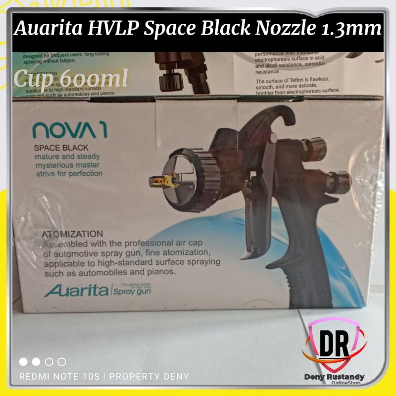 Spray Gun Auarita Nova 1 HVLP Space Black 1.3mm Cup 600ml Original