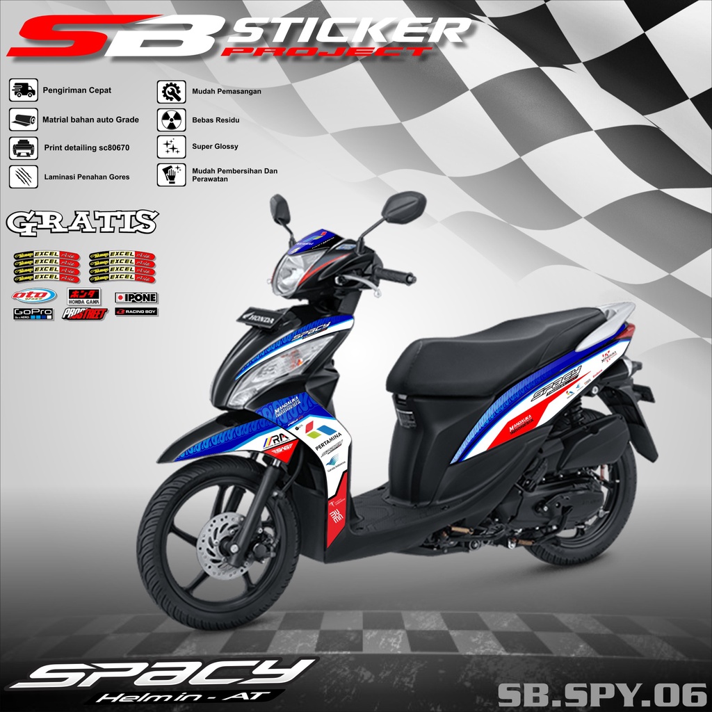 STRIPING SPACY 2011-2018 - STRIPING HOLOGRAM HONDA SPACY 2011-2018 MANDALIKA