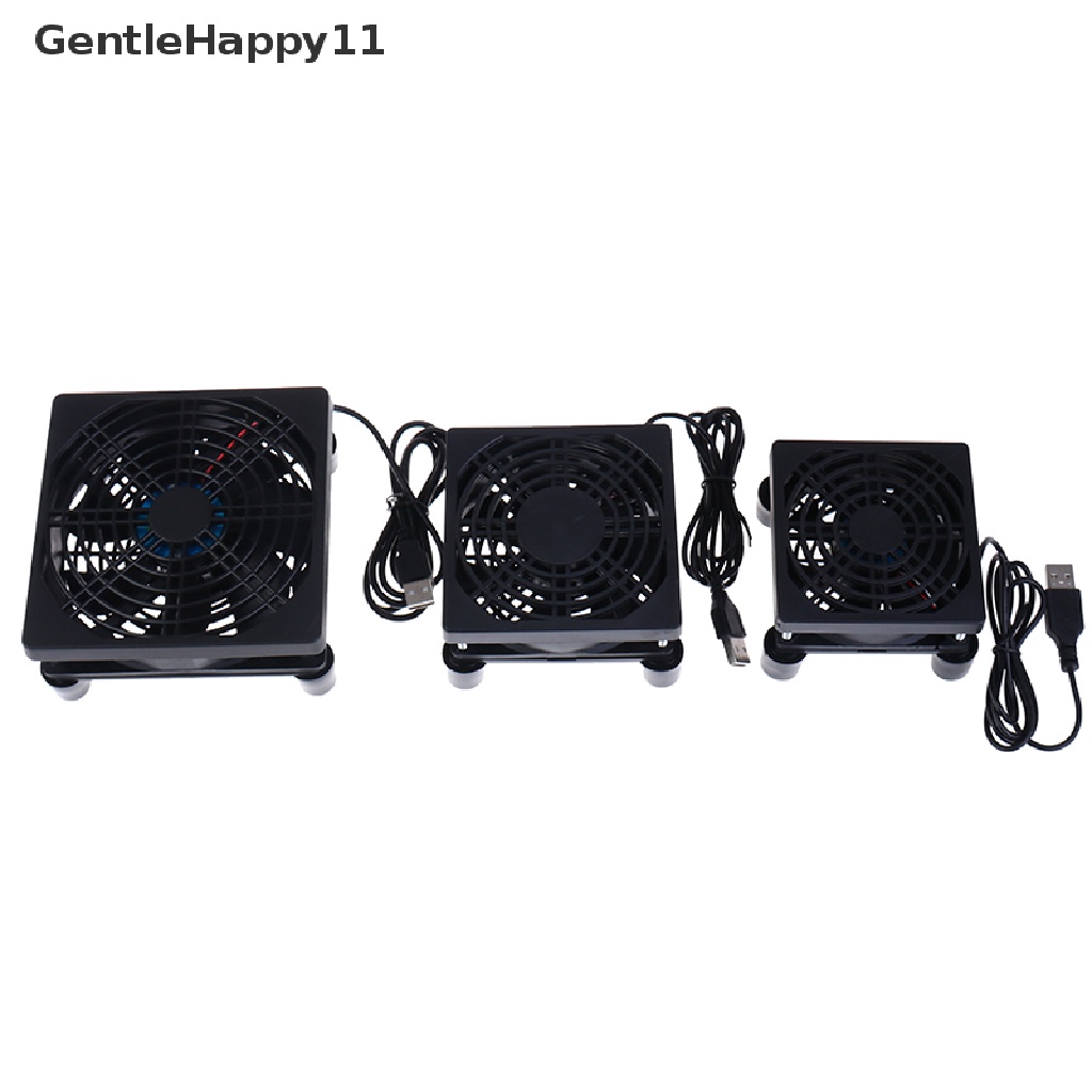 Gentlehappy Kipas Angin Mini USB 8 / 9 / 12CM 5V Untuk PC / TV Box / Router DIY
