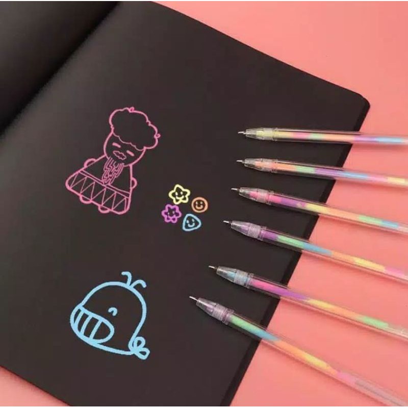 

pulpen Gel warna pelangi