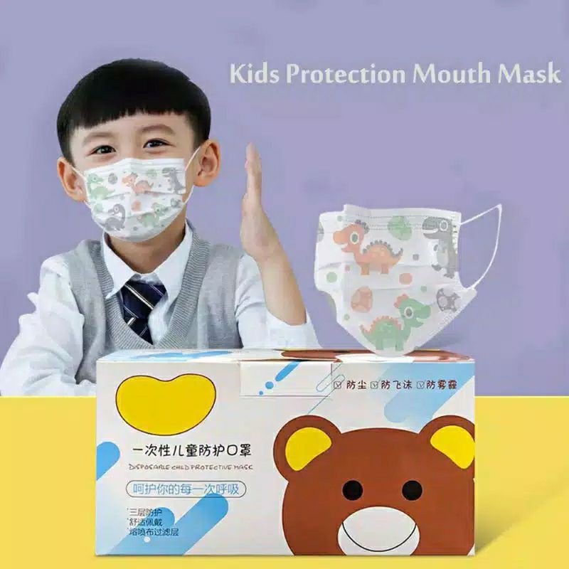 MASKER 3PLY KARAKTER ANAK-ANAK UMUR 3-12 TAHUN ISI 50PCS/BOX