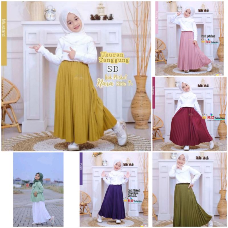 ( ROK PLISKET UNTUK SD ) Rok Plisket Panjang Anak SD Mewah Dan Modern