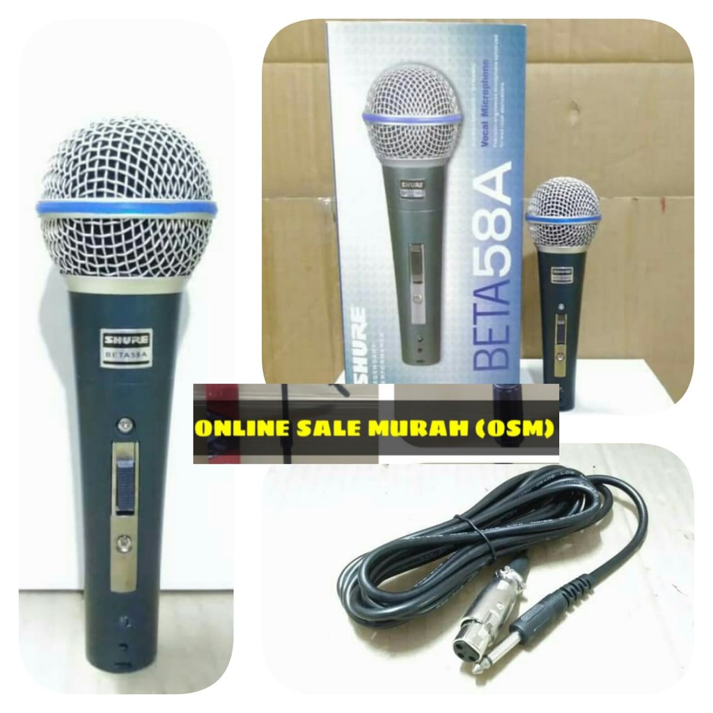 Shure legendary Mic kabel Microphone cable karaoke vocal audio sound mik pengeras suara pro profesional vokal mikrophone dynamic legendaris LGT  Bahan dari besi 1 mic shure beta 58 5 meter kabel mic Suara bagus jernih dan empuk Sangat cocok untuk vocal, k