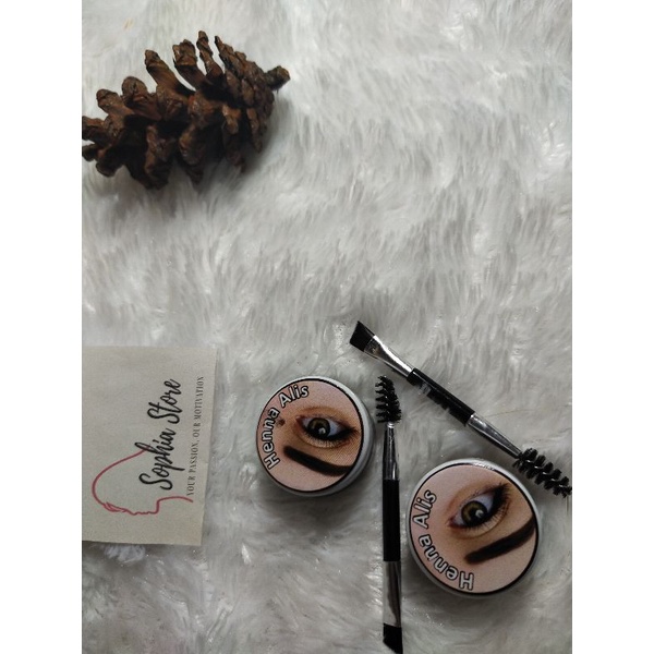 Henna Alis Halal Kuas Hitam Coklat Tahan Lama / Hena Alis Halal Waterproof