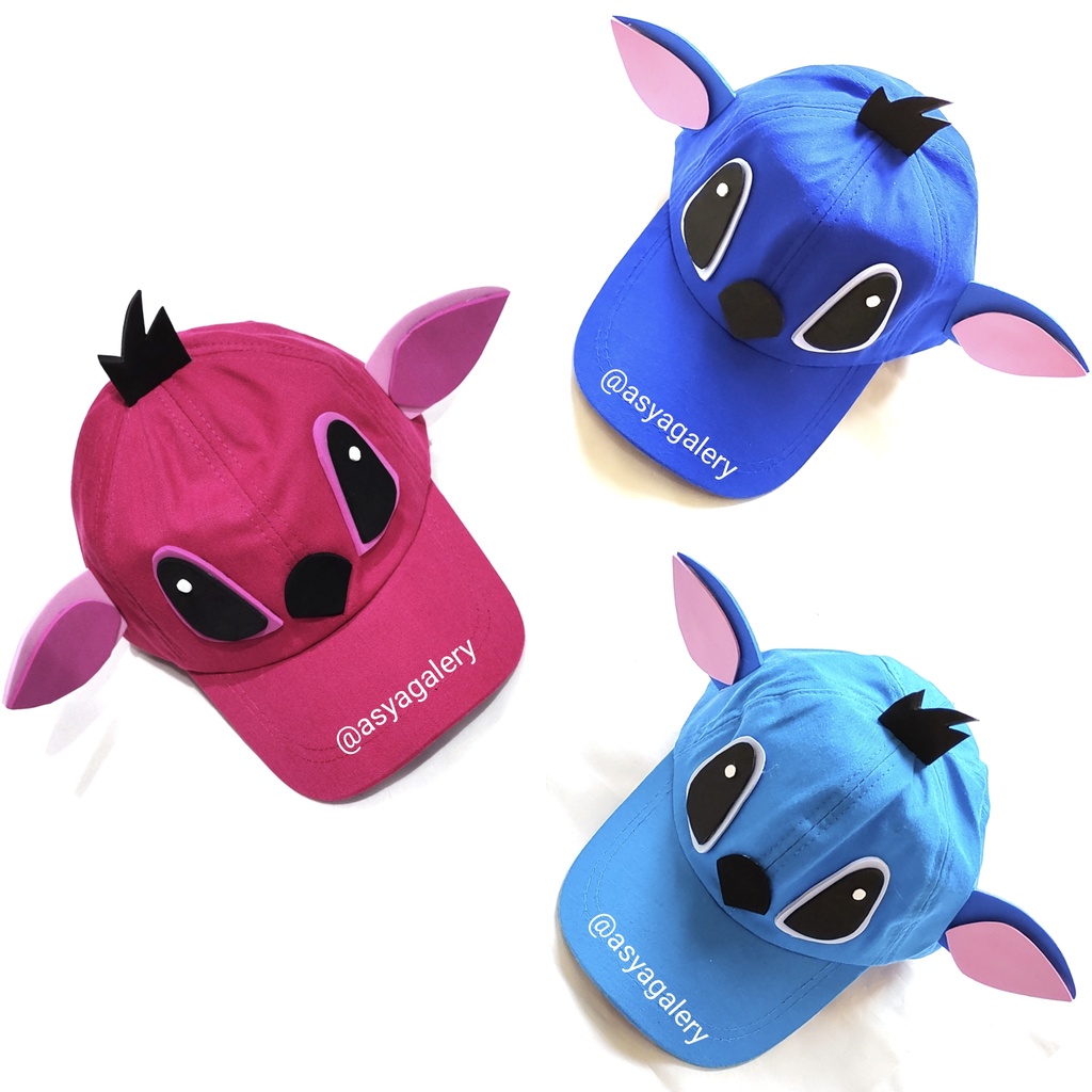 TOPI ANAK KARAKTER STITCH / TOPI SPONS ATI STITCH/TOPI ANAK /KBL