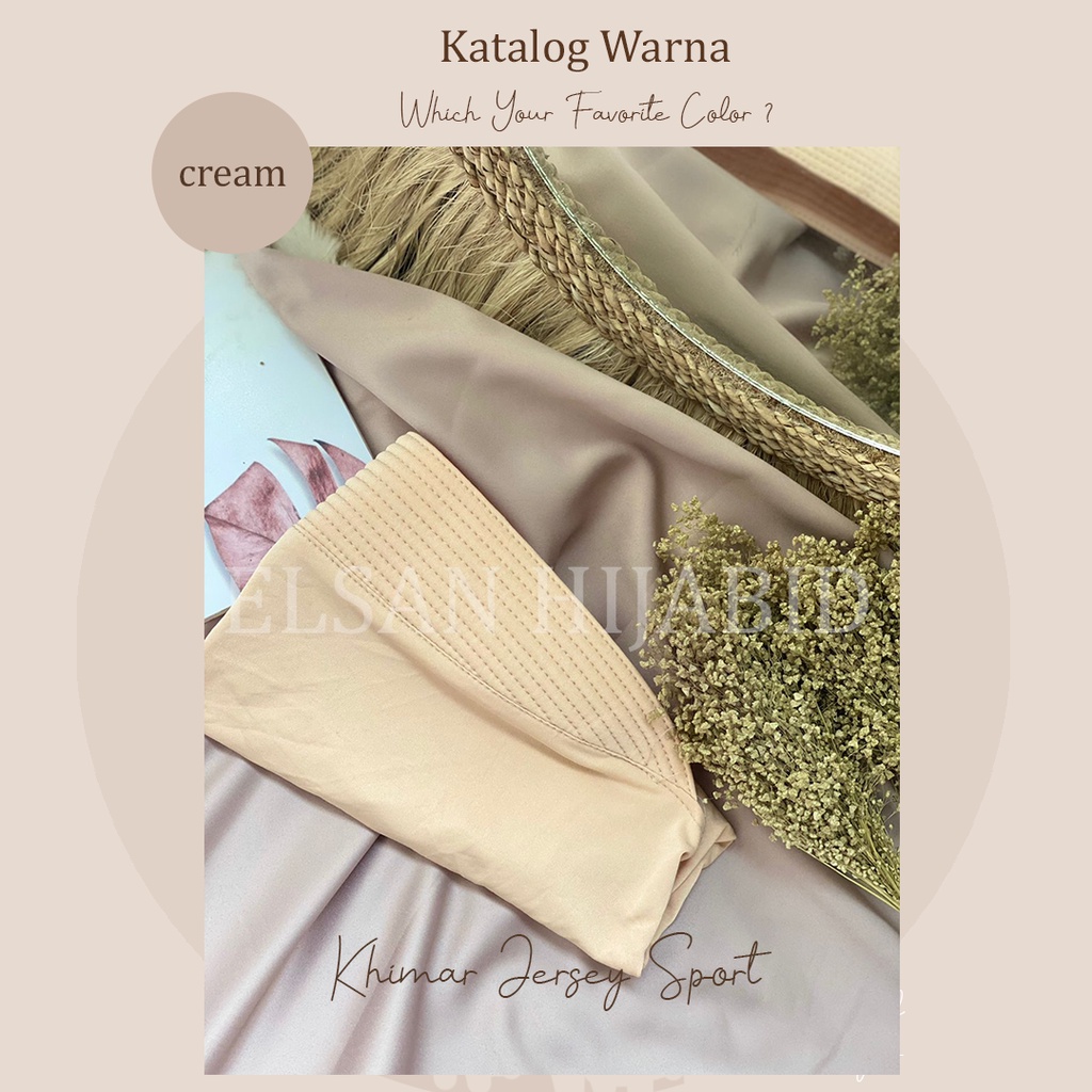 Hijab sport / Khimar Jersey Sport premuim grade A-Jersey Sport Cream