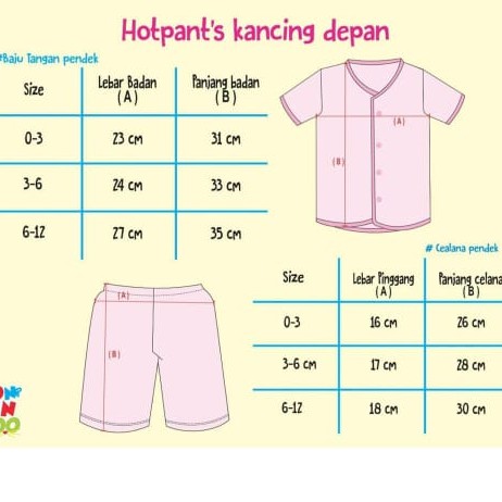 STELAN KANCING DEPAN Pendek dan Piyama Panjang SABLON Bonbinzoo NB-1th